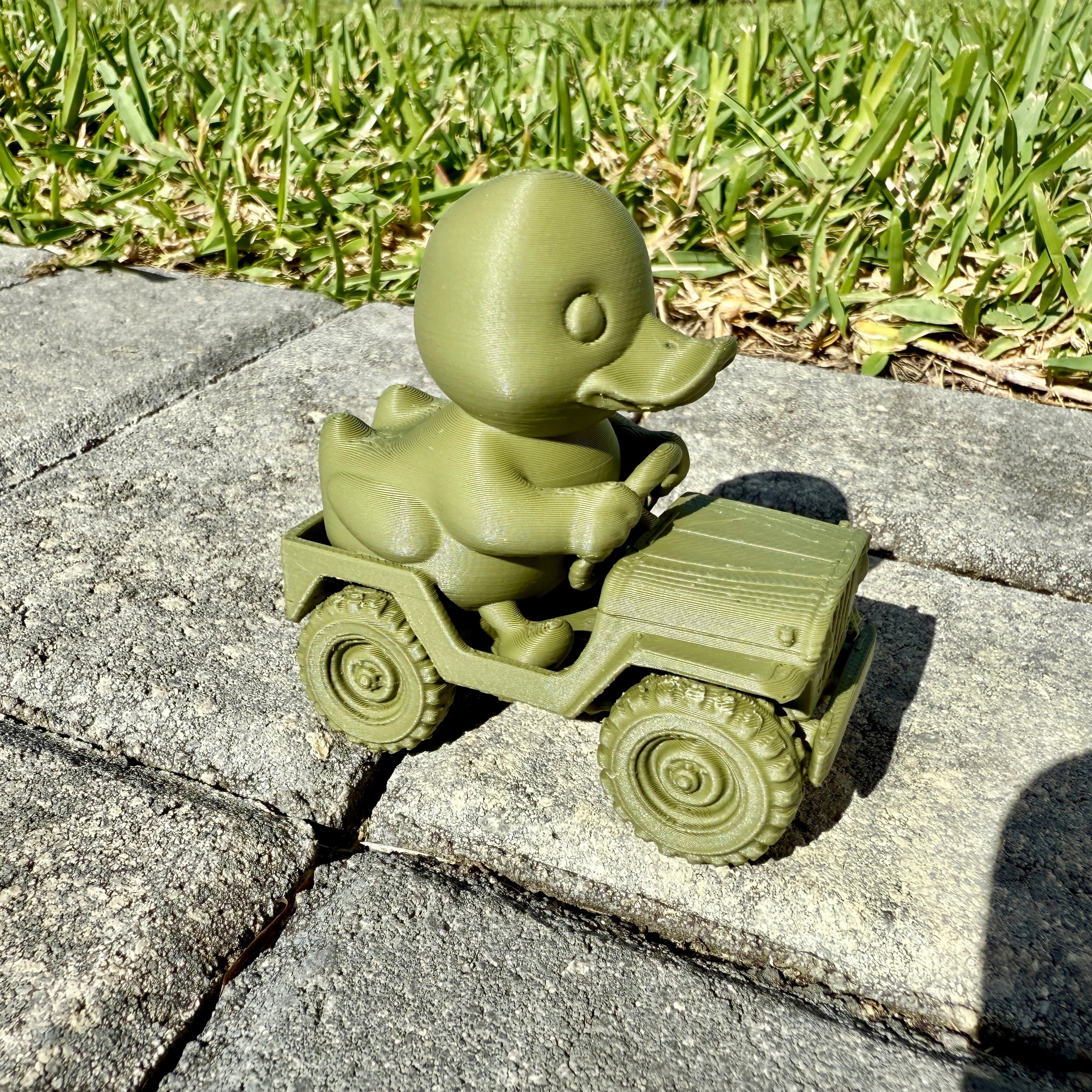 Duck driving a Jeep